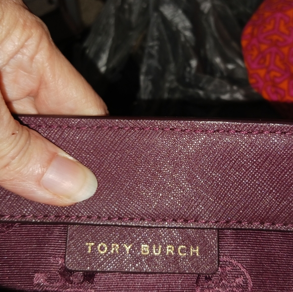 Tory Burch Maroon Emerson Large Tote GUC - Picture 5 of 16